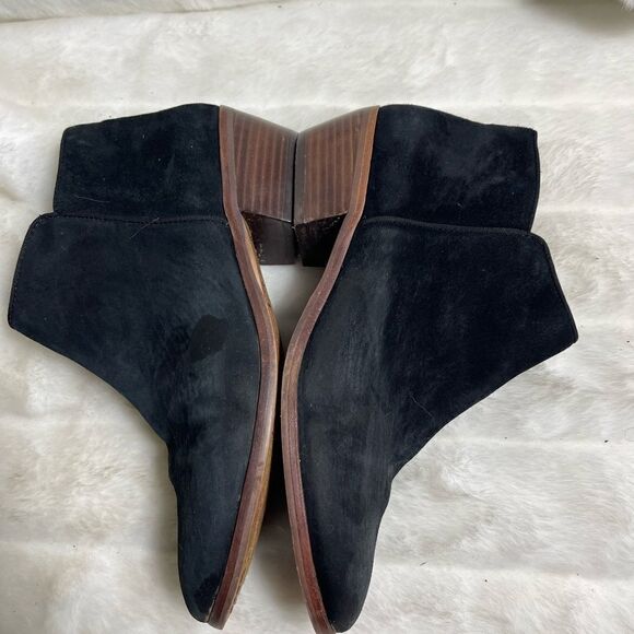 Sam Edelman black Leather suede ankle boots side zipper pointed toe size 9.5 - Picture 10 of 12